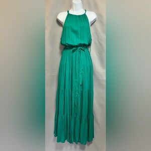 Bluivy Halter Maxi Dress‎ Green Layered NWT Women’s Medium